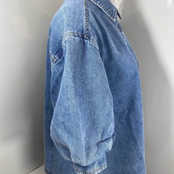 FRAME Women’s Billow Sleeve Denim Button-Up Shirt – Blue, Size M - Picture 5 of 7